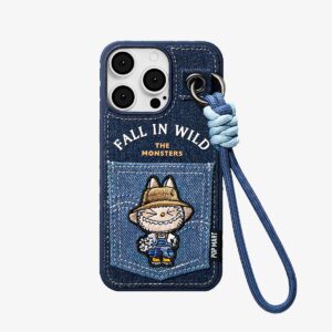 Labubu FALL IN WIND Lanyard Phone Case